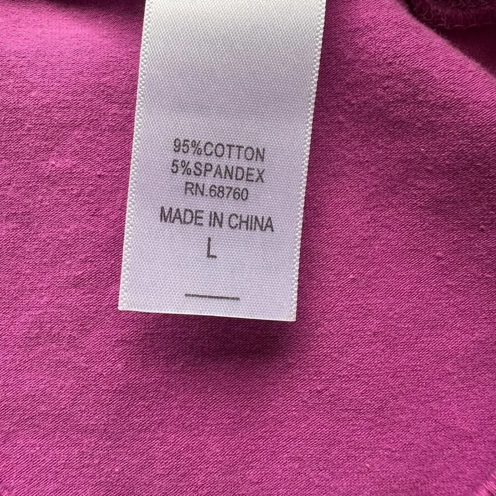 So Cal Rose Design Graphic V-Neck T-Shirt Pink Cotton/Spandex Blend Womens Sz L - Picture 6 of 7